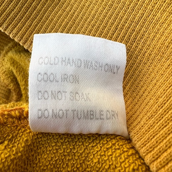 🎯NWT LF Los Angeles Distressed Sweatshirt Yellow Size Small - Picture 11 of 11